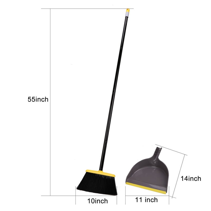 TreeLen Broom and Dustpan Set,IndoorBroom with Dust pan Combo Set for Home,Angle Kitchen Broom for Floor Sweeping - Image 3